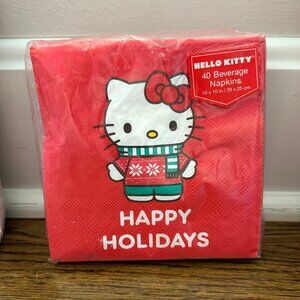 Hello Kitty “Happy Holidays” Christmas Beverage Napkins – 40 Count - NEW